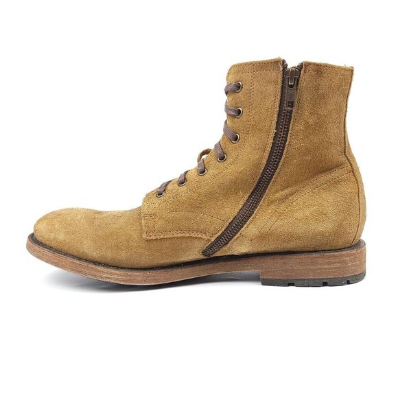 RARE Frye Tan Suede Bowery Lace-Up Desert Combat Military Boots Western 12 Camel - Picture 8 of 9